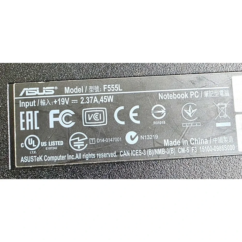 Asus F555L 15.6-Inch Notebook PC With Intel Processor & Charger